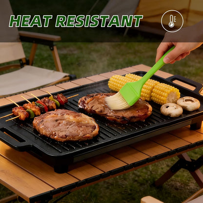 3 Pcs Pastry Brush Set, 1/1/2 inch Bristle Basting Brushes for Cooking, Heat Resistant, Kitchen Brush for Oil, BBQ Grill, Butter Sauce, Baking, with Hang Hole Design Green
