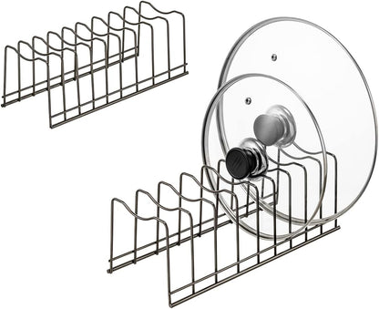 Pot Lid Organizer, Pot Lid Rack Holder, Rest Cutting Board, Bakeware, Pots & Pans, Serving Trays, Reusable Containers in Cabinet Pantry, Stainless Steel