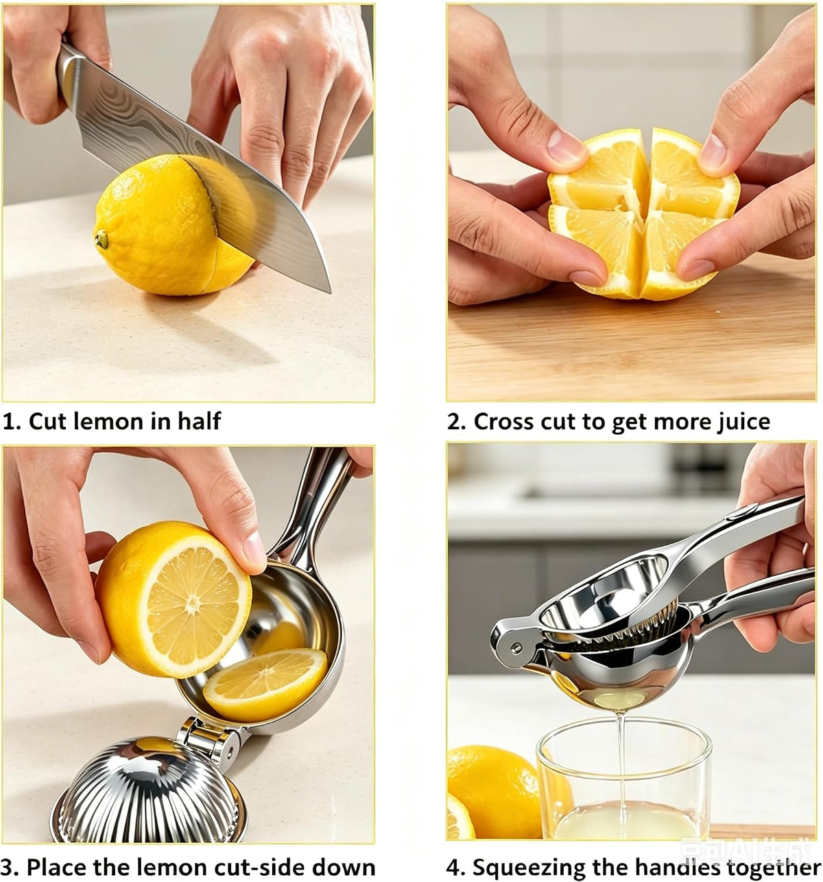 Lemon Squeezer Heavy Duty Metal Manual Hand Press Citrus Juicer for Oranges, Limes, Exprimidor de Limones Durable Metal Citrus Squeezer for Kitchen, Bar, Home Use