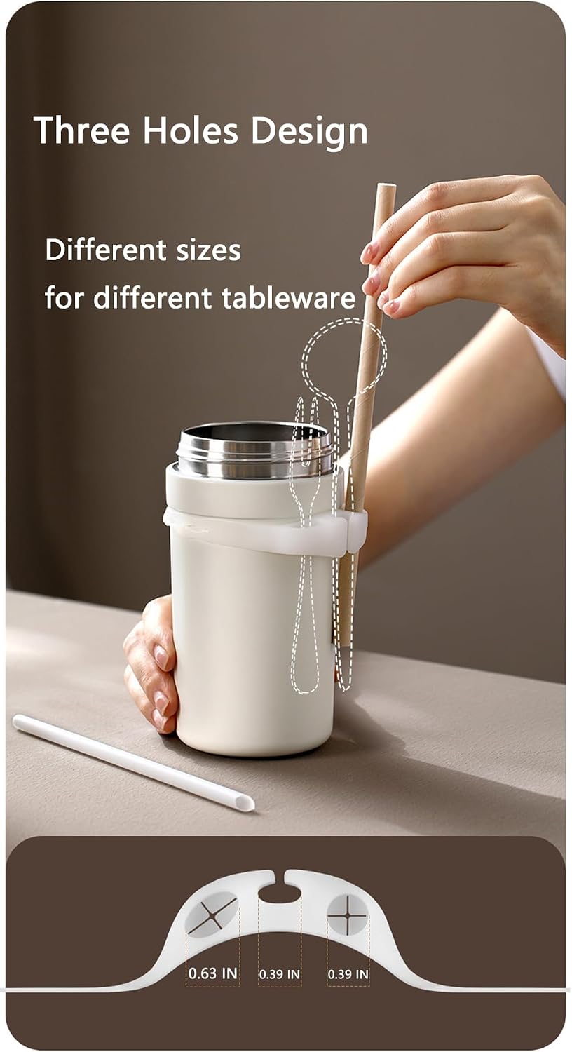3 Pcs Silicone Spoon Buckle Stretchable Strap Water Bottle Handle Strap
