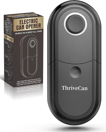 Electric Can Opener, One Touch, Smooth Edge Side Cut, Black