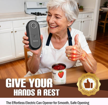 Electric Can Opener, One Touch, Smooth Edge Side Cut, Black