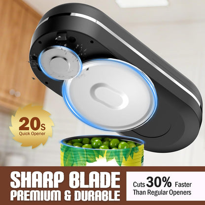 Electric Can Opener, One Touch, Smooth Edge Side Cut, Black