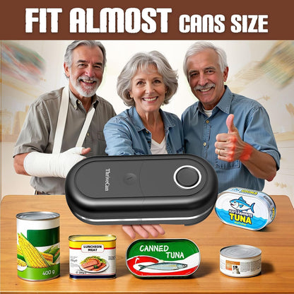 Electric Can Opener, One Touch, Smooth Edge Side Cut, Black
