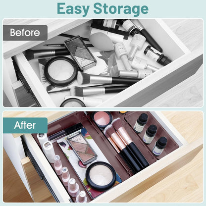 25 PCS Clear Plastic Drawer Organizer, Makeup Organizers and Storage Bins