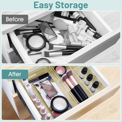 25 PCS Clear Plastic Drawer Organizer, Makeup Organizers and Storage Bins