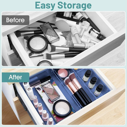 25 PCS Clear Plastic Drawer Organizer, Makeup Organizers and Storage Bins