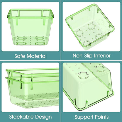 25 PCS Clear Plastic Drawer Organizer, Makeup Organizers and Storage Bins