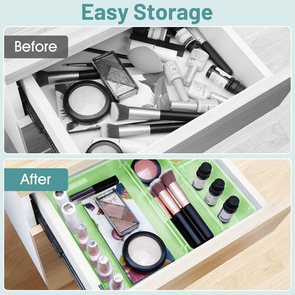 25 PCS Clear Plastic Drawer Organizer, Makeup Organizers and Storage Bins