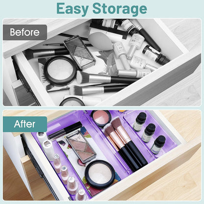 25 PCS Clear Plastic Drawer Organizer, Makeup Organizers and Storage Bins