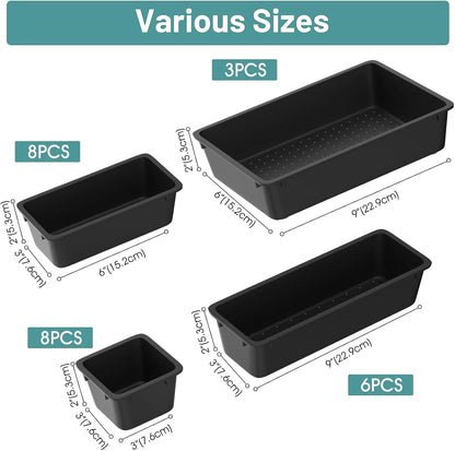 25 PCS Clear Plastic Drawer Organizer, Makeup Organizers and Storage Bins