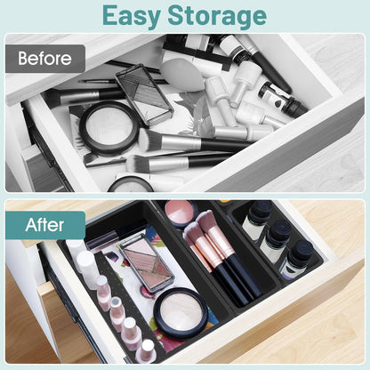 25 PCS Clear Plastic Drawer Organizer, Makeup Organizers and Storage Bins