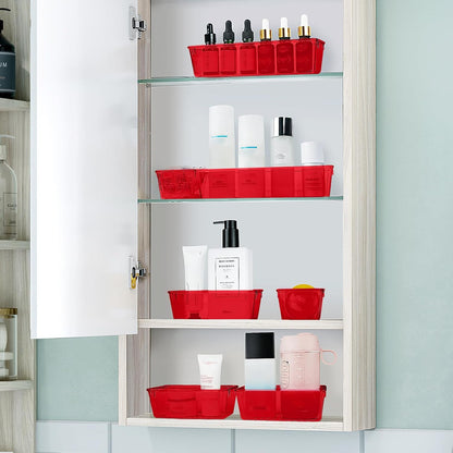 25 PCS Clear Plastic Drawer Organizer, Makeup Organizers and Storage Bins