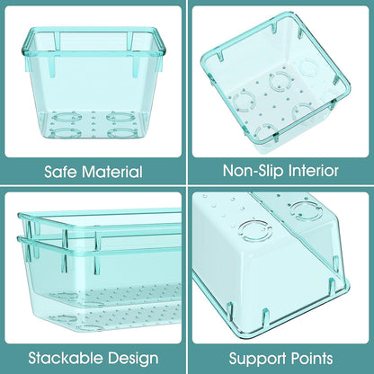 25 PCS Clear Plastic Drawer Organizer, Makeup Organizers and Storage Bins