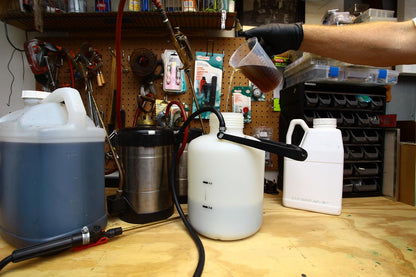 One Gallon 128oz Measure Pitcher - Convenient Conversion Chart - Strong Food Grade - Great for Lawn, Chemicals Pool, Ag, Lye, Home Hobbies, Motor Oil, Fluids - Precision Products, Made in USA
