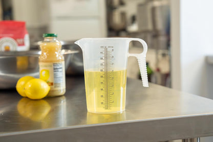 One Gallon 128oz Measure Pitcher - Convenient Conversion Chart - Strong Food Grade - Great for Lawn, Chemicals Pool, Ag, Lye, Home Hobbies, Motor Oil, Fluids - Precision Products, Made in USA