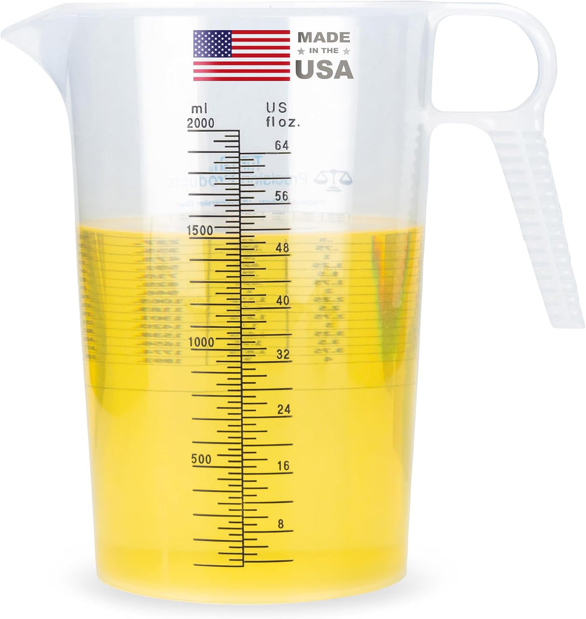 One Gallon 128oz Measure Pitcher - Convenient Conversion Chart - Strong Food Grade - Great for Lawn, Chemicals Pool, Ag, Lye, Home Hobbies, Motor Oil, Fluids - Precision Products, Made in USA
