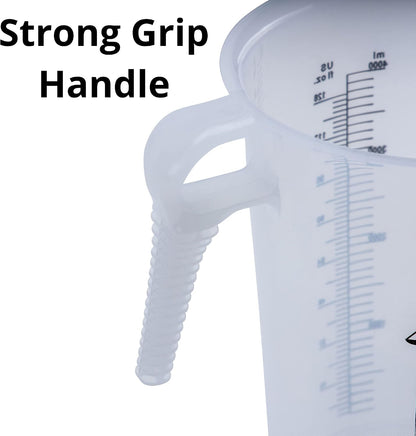 One Gallon 128oz Measure Pitcher - Convenient Conversion Chart - Strong Food Grade - Great for Lawn, Chemicals Pool, Ag, Lye, Home Hobbies, Motor Oil, Fluids - Precision Products, Made in USA