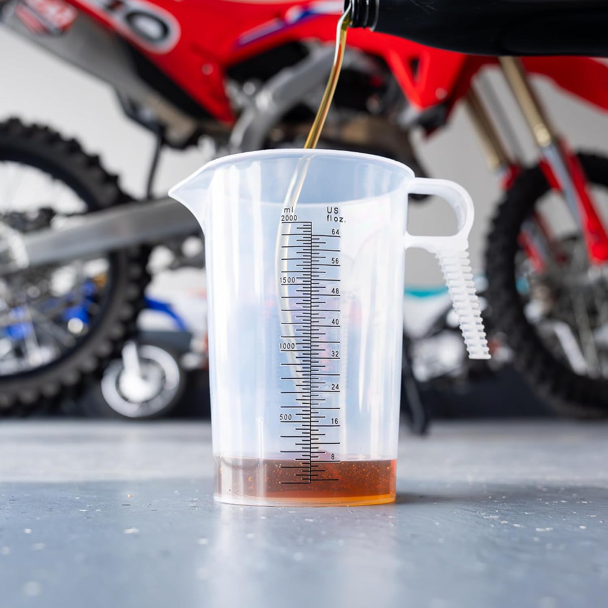 One Gallon 128oz Measure Pitcher - Convenient Conversion Chart - Strong Food Grade - Great for Lawn, Chemicals Pool, Ag, Lye, Home Hobbies, Motor Oil, Fluids - Precision Products, Made in USA