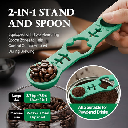 Espresso Cooling Ball Set for Morning Brew & Home Bar - Rapidly Chills Espresso Without Dilution, with Magnetic Measuring Spoons & Silicone Ice Tray, for Coffee, Cocktails & Whiskey (Green)