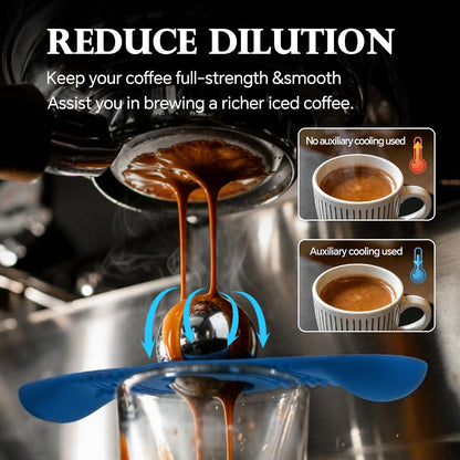 Espresso Cooling Ball Set for Morning Brew & Home Bar - Rapidly Chills Espresso Without Dilution, with Magnetic Measuring Spoons & Silicone Ice Tray, for Coffee, Cocktails & Whiskey (Green)