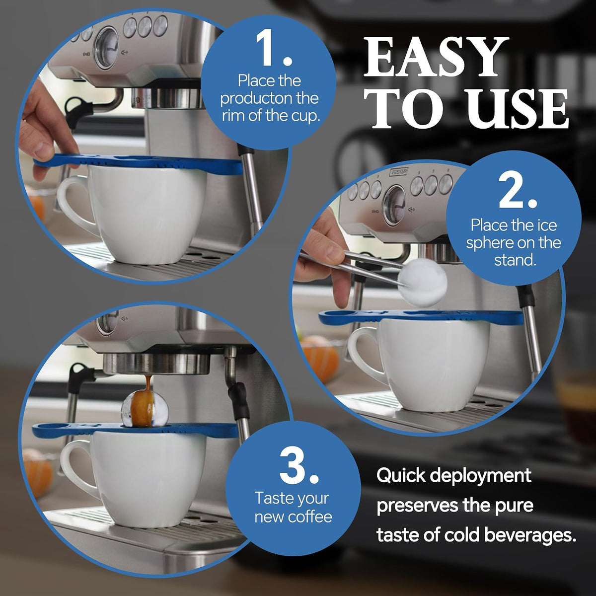 Espresso Cooling Ball Set for Morning Brew & Home Bar - Rapidly Chills Espresso Without Dilution, with Magnetic Measuring Spoons & Silicone Ice Tray, for Coffee, Cocktails & Whiskey (Green)