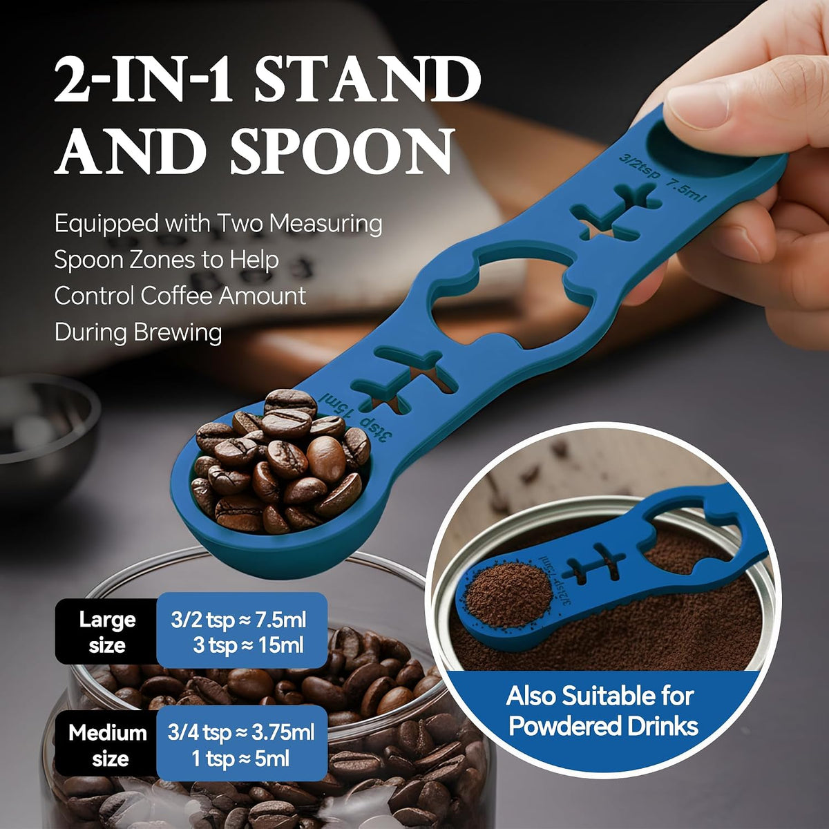 Espresso Cooling Ball Set for Morning Brew & Home Bar - Rapidly Chills Espresso Without Dilution, with Magnetic Measuring Spoons & Silicone Ice Tray, for Coffee, Cocktails & Whiskey (Green)