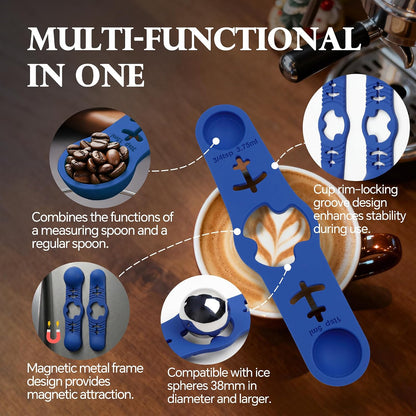 Espresso Cooling Ball Set for Morning Brew & Home Bar - Rapidly Chills Espresso Without Dilution, with Magnetic Measuring Spoons & Silicone Ice Tray, for Coffee, Cocktails & Whiskey (Green)