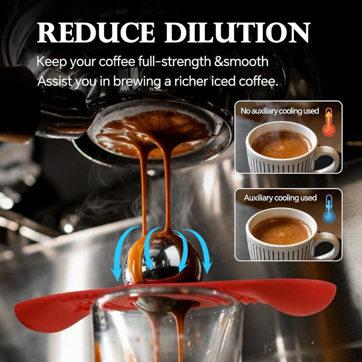 Espresso Cooling Ball Set for Morning Brew & Home Bar - Rapidly Chills Espresso Without Dilution, with Magnetic Measuring Spoons & Silicone Ice Tray, for Coffee, Cocktails & Whiskey (Green)