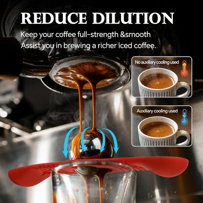 Espresso Cooling Ball Set for Morning Brew & Home Bar - Rapidly Chills Espresso Without Dilution, with Magnetic Measuring Spoons & Silicone Ice Tray, for Coffee, Cocktails & Whiskey (Green)