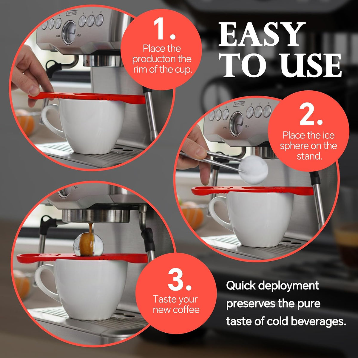 Espresso Cooling Ball Set for Morning Brew & Home Bar - Rapidly Chills Espresso Without Dilution, with Magnetic Measuring Spoons & Silicone Ice Tray, for Coffee, Cocktails & Whiskey (Green)
