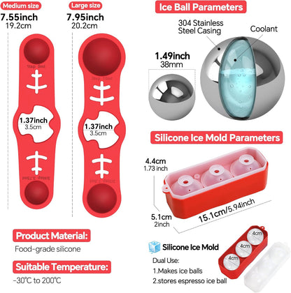 Espresso Cooling Ball Set for Morning Brew & Home Bar - Rapidly Chills Espresso Without Dilution, with Magnetic Measuring Spoons & Silicone Ice Tray, for Coffee, Cocktails & Whiskey (Green)