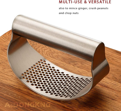 Stainless Steel Garlic Press Rocker, with Bottle Opener
