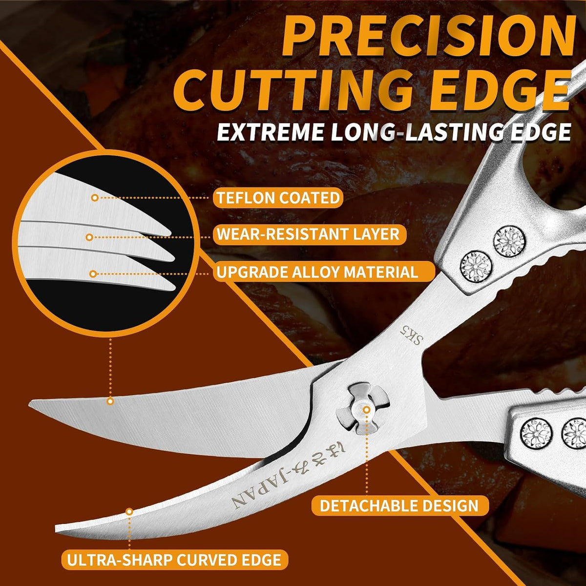 Huusk Kitchen Scissors for Food - Multifunction Kitchen Shears All Purpose