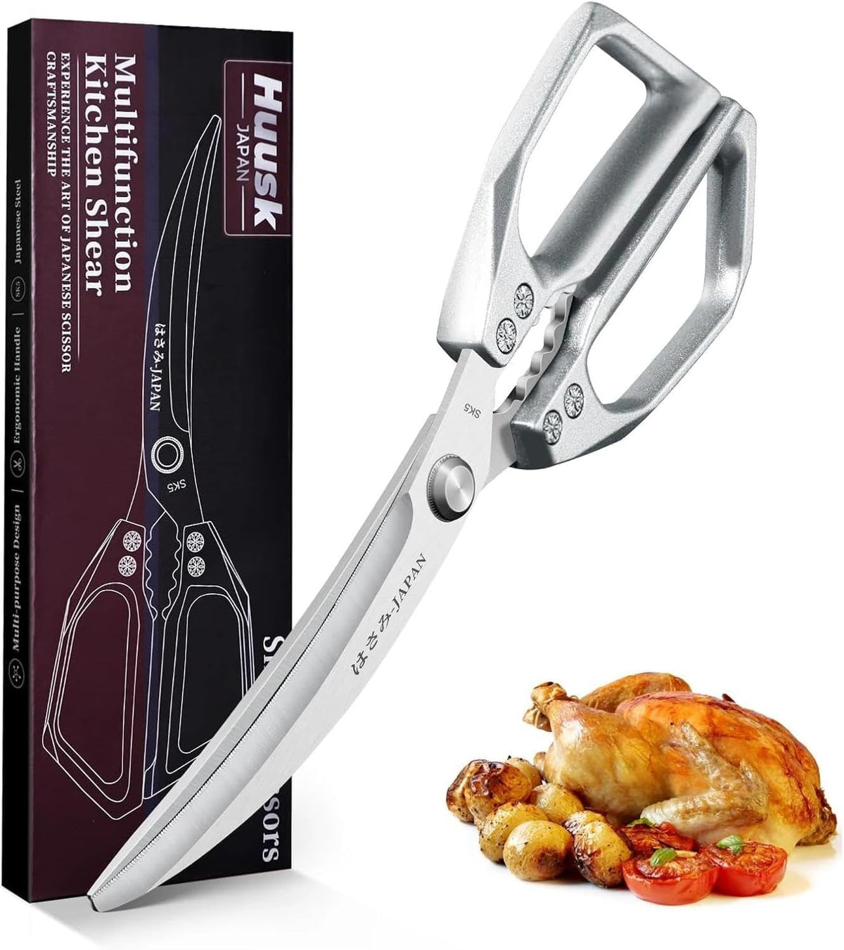 Huusk Kitchen Scissors for Food - Multifunction Kitchen Shears All Purpose