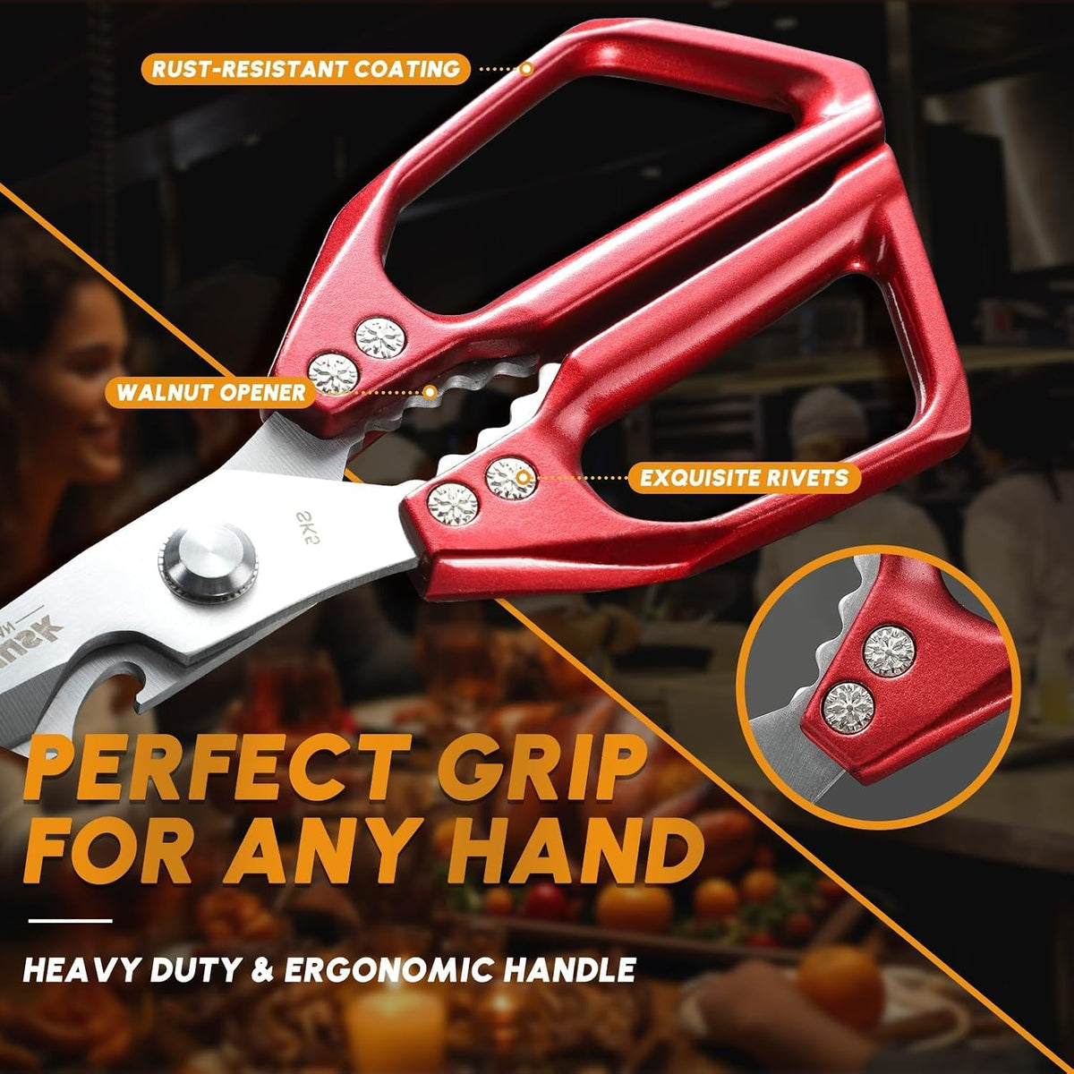 Huusk Kitchen Scissors for Food - Multifunction Kitchen Shears All Purpose