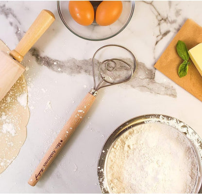 Dough Whisk, Single-Loop, 12 Inch, 18/8 Stainless Steel, For Gently Mixing Doughs, Batters, And Bread Mixes