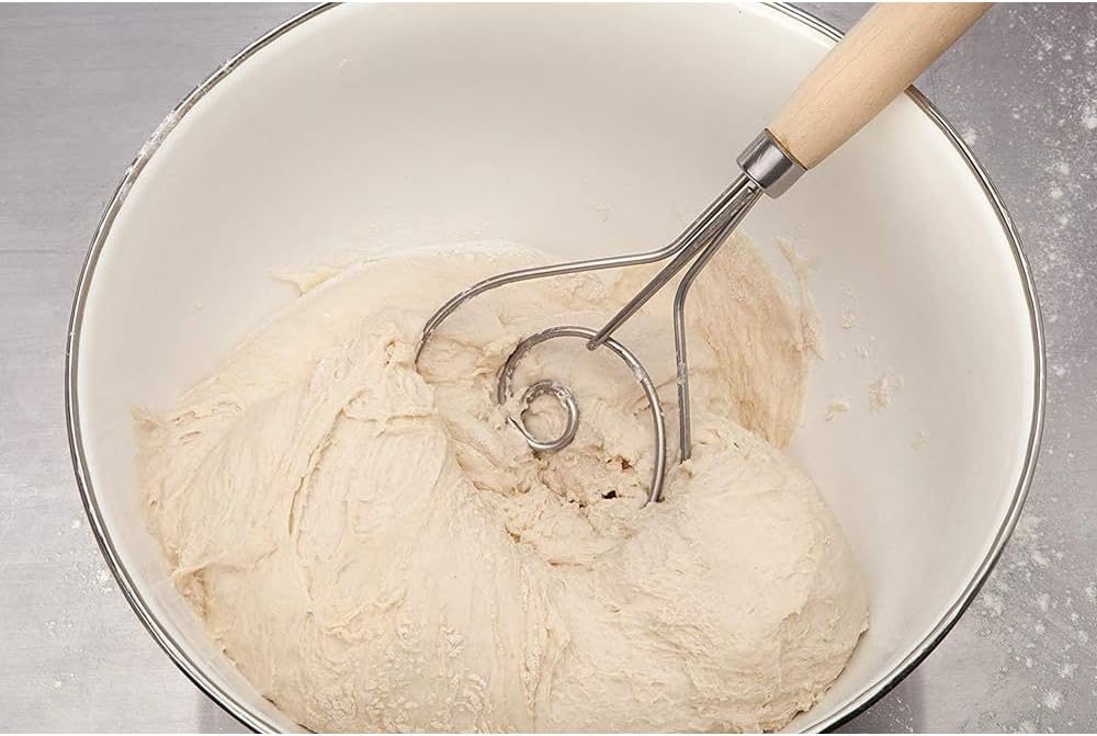 Dough Whisk, Single-Loop, 12 Inch, 18/8 Stainless Steel, For Gently Mixing Doughs, Batters, And Bread Mixes
