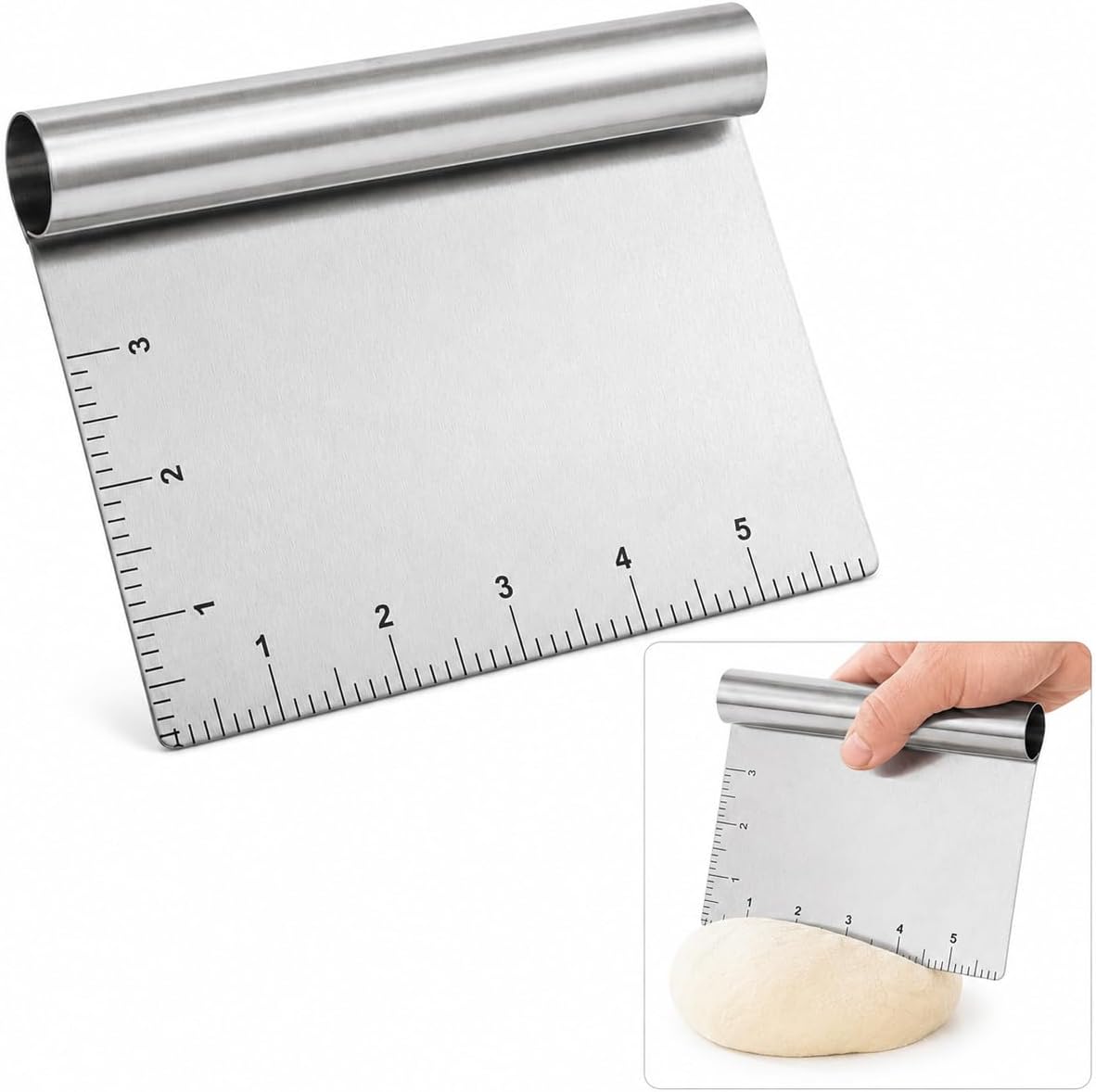 Dough Whisk, Single-Loop, 12 Inch, 18/8 Stainless Steel, For Gently Mixing Doughs, Batters, And Bread Mixes