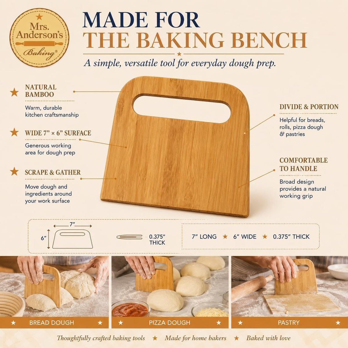 Dough Whisk, Single-Loop, 12 Inch, 18/8 Stainless Steel, For Gently Mixing Doughs, Batters, And Bread Mixes