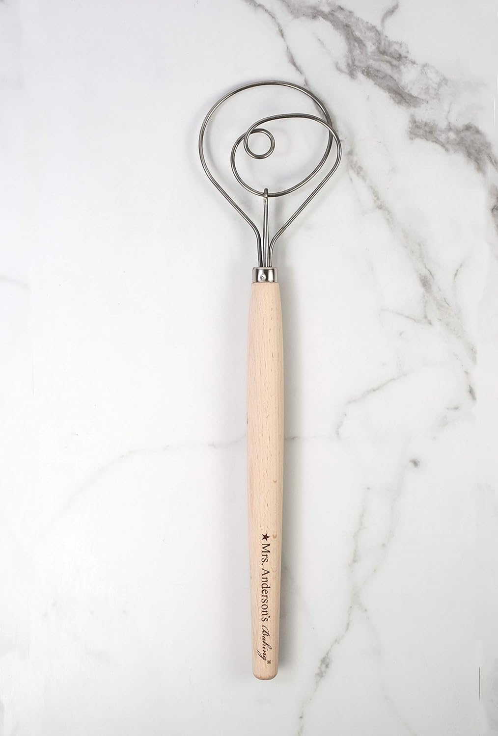 Dough Whisk, Single-Loop, 12 Inch, 18/8 Stainless Steel, For Gently Mixing Doughs, Batters, And Bread Mixes