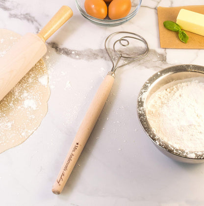 Dough Whisk, Single-Loop, 12 Inch, 18/8 Stainless Steel, For Gently Mixing Doughs, Batters, And Bread Mixes