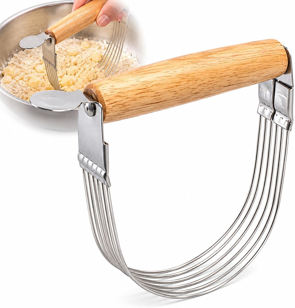 Dough Whisk, Single-Loop, 12 Inch, 18/8 Stainless Steel, For Gently Mixing Doughs, Batters, And Bread Mixes