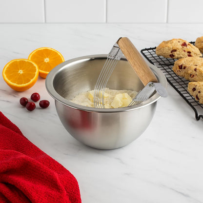 Dough Whisk, Single-Loop, 12 Inch, 18/8 Stainless Steel, For Gently Mixing Doughs, Batters, And Bread Mixes