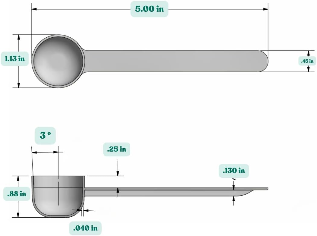 1/4 Teaspoon (1.25 mL) Long Handle Plastic Measuring Spoon for Coffee, Protein Powder, Pet Food, Spices, Grains, Dry Goods – Food-Grade BPA-Free (Pack of 1) - Colors A
