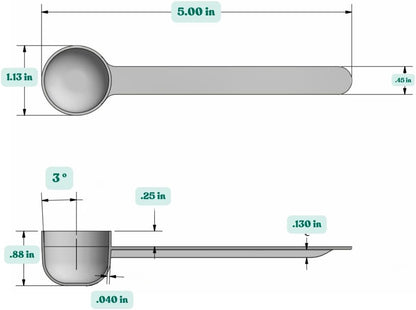 1/4 Teaspoon (1.25 mL) Long Handle Plastic Measuring Spoon for Coffee, Protein Powder, Pet Food, Spices, Grains, Dry Goods – Food-Grade BPA-Free (Pack of 1) - Colors A
