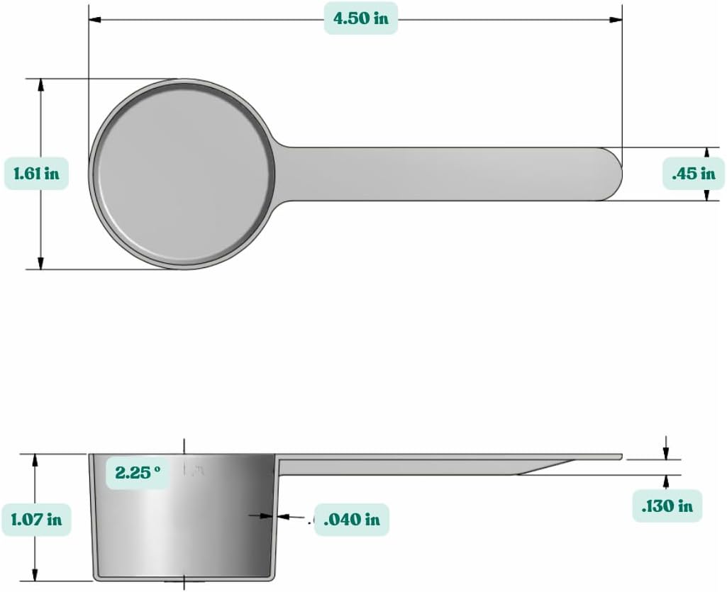 1/4 Teaspoon (1.25 mL) Long Handle Plastic Measuring Spoon for Coffee, Protein Powder, Pet Food, Spices, Grains, Dry Goods – Food-Grade BPA-Free (Pack of 1) - Colors A