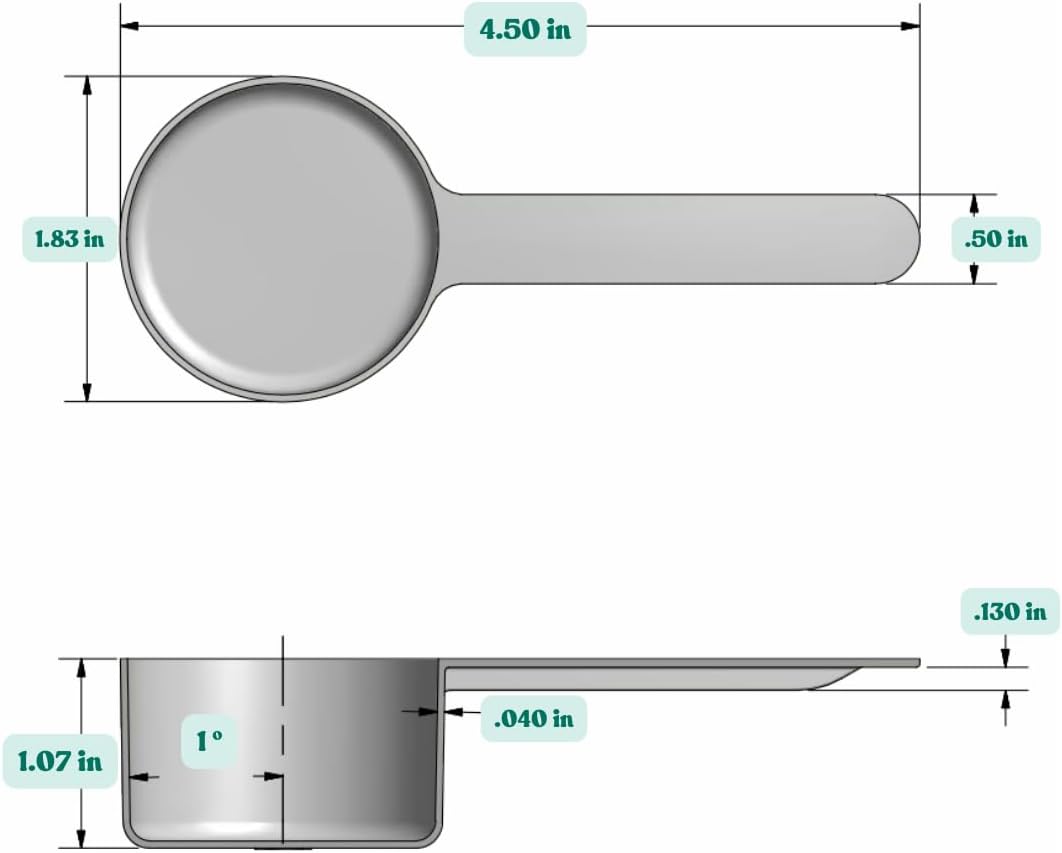 1/4 Teaspoon (1.25 mL) Long Handle Plastic Measuring Spoon for Coffee, Protein Powder, Pet Food, Spices, Grains, Dry Goods – Food-Grade BPA-Free (Pack of 1) - Colors A