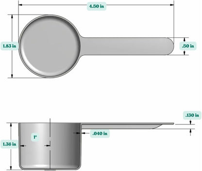 1/4 Teaspoon (1.25 mL) Long Handle Plastic Measuring Spoon for Coffee, Protein Powder, Pet Food, Spices, Grains, Dry Goods – Food-Grade BPA-Free (Pack of 1) - Colors A