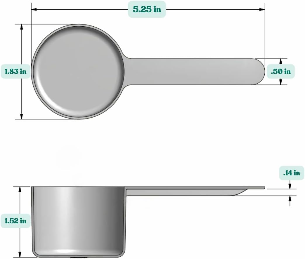 1/4 Teaspoon (1.25 mL) Long Handle Plastic Measuring Spoon for Coffee, Protein Powder, Pet Food, Spices, Grains, Dry Goods – Food-Grade BPA-Free (Pack of 1) - Colors A